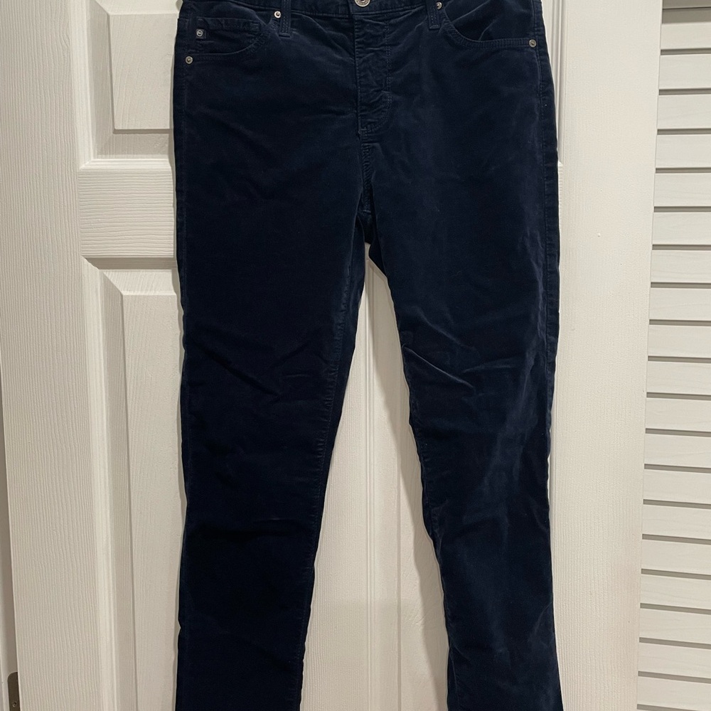 Dark Blue Slim Fit Corduroy Pants